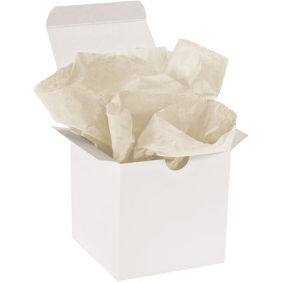 Professional-grade khaki tissue paper sheets designed for high-volume packaging operations. Each 20x30" sheet features fade and bleed-resistant dyes with soft texture on both sides. Get 480 sheets per case for maximum value and reliable product protection.