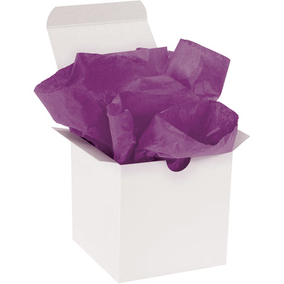 Add professional appeal to your packaging with these premium 20x30" plum tissue paper sheets. Each case contains 480 sheets of fade-resistant, soft-textured tissue–ideal for gift wrapping, padding, and protective void fill in industrial shipments. 10 lb. basis weight ensures durability without excess weight.