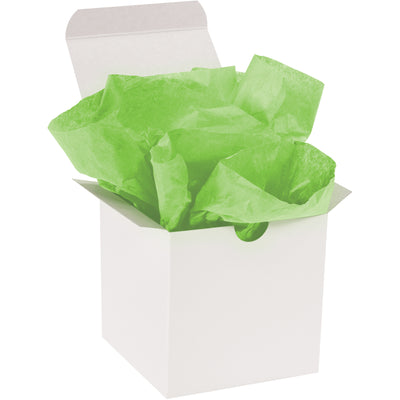 Professional-grade 20x30" citrus green tissue paper sheets deliver premium appearance and reliable protection in every case of 480. Fade-resistant dyes and soft texture on both sides ensure your products ship protected while looking polished. 10 lb. basis weight provides optimal strength for wrapping, padding, and void fill applications.