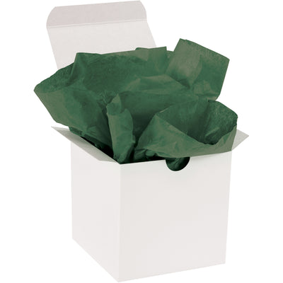 Premium 20x30" evergreen tissue paper sheets deliver professional appearance and reliable void fill for industrial packaging. 10 lb basis weight with fade and bleed-resistant dyes ensures color integrity through storage and shipping. Case of 480 sheets provides cost-effective coverage for high-volume packaging operations.