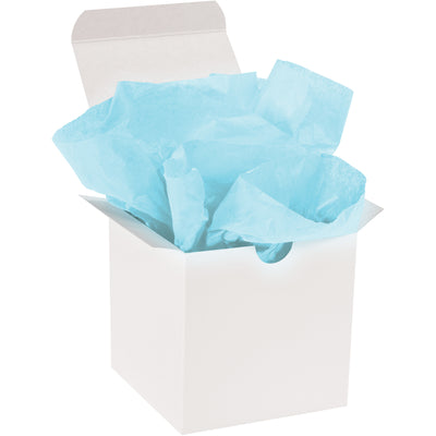 Upgrade your packaging with premium 20x30" light blue tissue paper sheets featuring fade-resistant dyes and soft dual-sided texture. This gift-grade packing paper delivers professional appearance and reliable protection in a convenient case of 480 sheets, ideal for both wrapping and void fill applications.