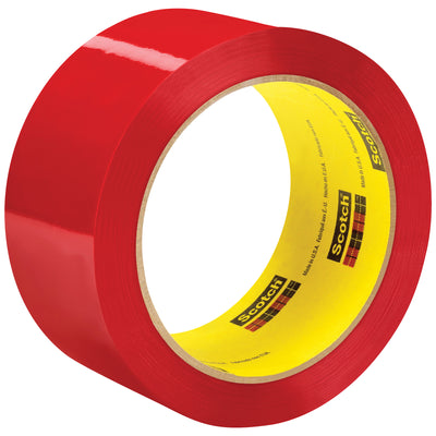2" x 55 yds Red Box Sealing Tape 373 - 2.5 Mil, Case of 6
