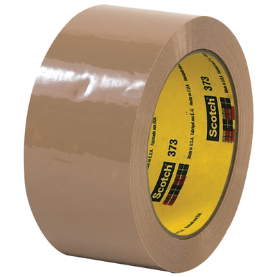 Scotch® 373 tan carton sealing tape delivers instant adhesion to recycled-content boxes and standard corrugated. Each case includes 36 rolls of 2" x 55 yds with 2.5 mil polypropylene backing–built for high-volume packing lines that demand reliability without downtime.