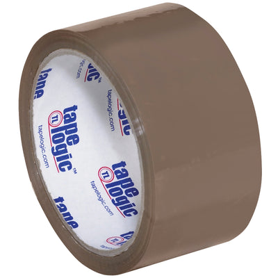 Tape Logic #600 Economy Tape delivers cost-effective case sealing for high-volume packing lines. This 2" x 55 yds tan tape features 1.6 mil thickness and hot melt adhesive for excellent shear strength and easy core compatibility with standard dispensers. Perfect for over-stuffed cartons and irregular shapes.