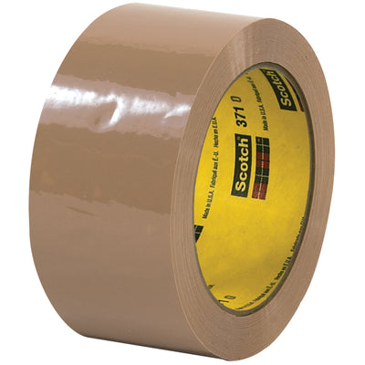 Scotch 371 tan box sealing tape delivers super-strong, consistent adhesion for high-volume packing lines. 2" x 110 yds rolls with 1.9 mil polypropylene backing and hot melt rubber adhesive that resists peeling, cracking, and drying out. Case of 36 rolls ensures uninterrupted sealing performance across shifts.