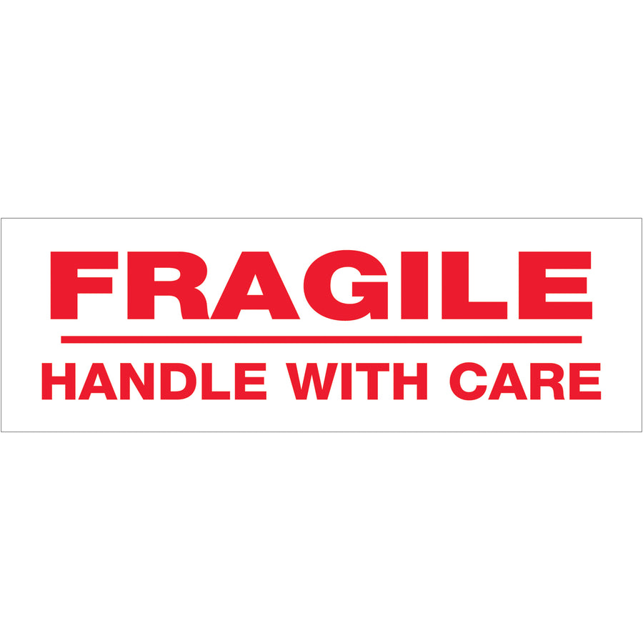 Pre-printed "Fragile Handle with Care" messaging eliminates separate labels, saving your packing line hours and reducing operational friction. Each roll features 2.2 mil acrylic adhesive with waterproof protection across 2" x 110 yards. Case of 18 rolls ready for standard dispensers.
