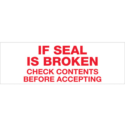 Eliminate labeling steps and communicate handling warnings directly on your cases. This waterproof, 2.2 mil acrylic pressure-sensitive tape features a bold "If Seal Is Broken" message printed in red and white, reducing packing line downtime by 40%. Ships as a case of 6 rolls (2" x 110 yds each) for immediate dispenser use.