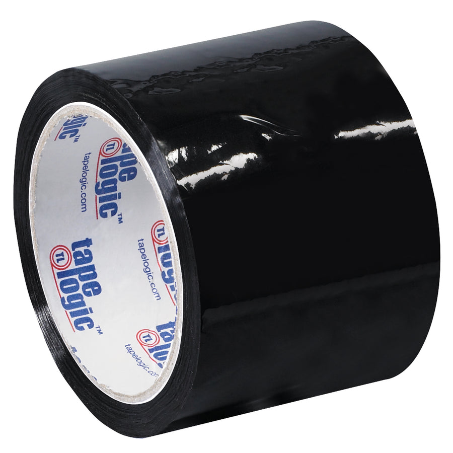 Professional-grade black carton sealing tape designed for packing lines that need reliable core compatibility and consistent dispenser performance. Each case includes 6 rolls of 3" x 55 yds, 2.2 mil polypropylene tape with aggressive acrylic adhesive for secure case sealing on corrugated boxes.