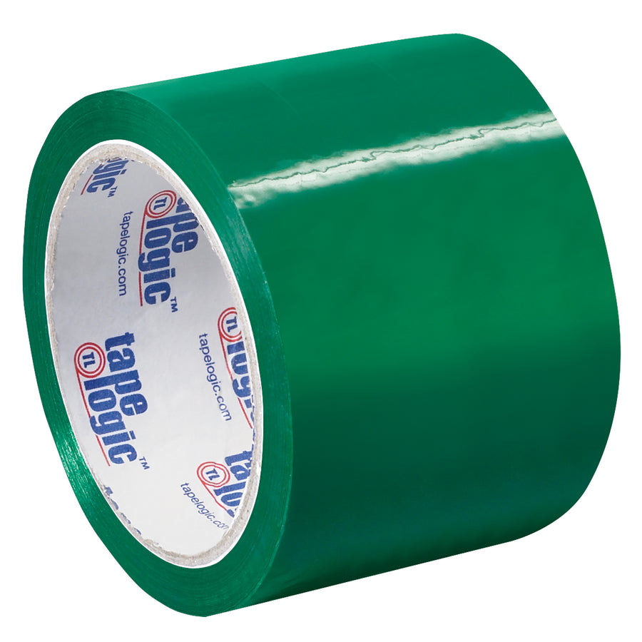 Seal and color-code cases faster with this 3" x 55 yds green carton sealing tape. Each case includes 6 rolls of 2.2 mil polypropylene tape with reliable acrylic adhesive that bonds instantly to corrugated surfaces. Perfect for packing line supervisors who need consistent sealing performance and visual shipment tracking.