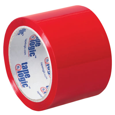 Tape Logic red carton sealing tape in 3" x 55 yds dimensions with 2.2 mil polypropylene and acrylic adhesive for reliable core compatibility and dispenser use. Color-code hot shipments or priority orders instantly. Sold as case of 24 rolls.