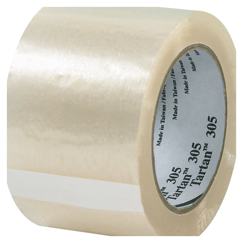 3 in x 110 yd 1.8 Mil Clear Tartan™ 305 Box Sealing Tape 24/Case T905305