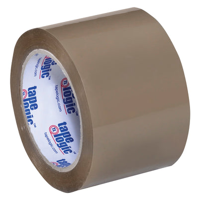 3" x 55 yds Tan Acrylic Carton Sealing Tape - 3.5 Mil, Case of 24