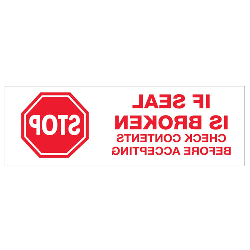 3 in x 110 yd 2.2 Mil Red/White Messaged Carton Sealing Tape 6-Pack T905P016PK