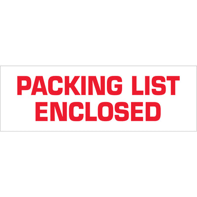 Eliminate separate packing list labels and streamline your fulfillment process with this waterproof, pre-printed carton sealing tape. Each 3" x 110 yard roll features durable 2.2 mil acrylic adhesive and bold "Packing List Enclosed" messaging in red and white. Order by the case of 24 rolls and reduce labeling hours while improving operational efficiency.