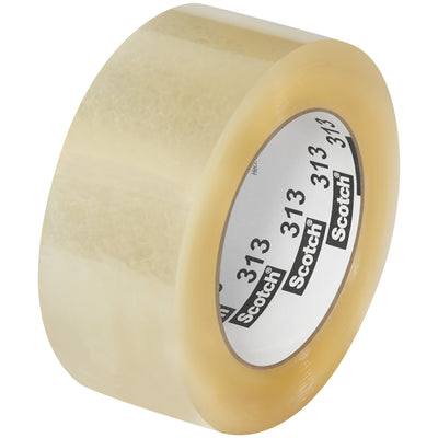 Scotch® 313 box sealing tape delivers quiet, smooth dispensing with 35 lb/inch tensile strength–ideal for high-speed packing lines. This 2" x 110 yds clear polypropylene tape with acrylic adhesive bonds reliably to recycled and virgin cartons in temperature-variable environments. Order by the case (36 rolls) for consistent sealing performance and bulk savings.