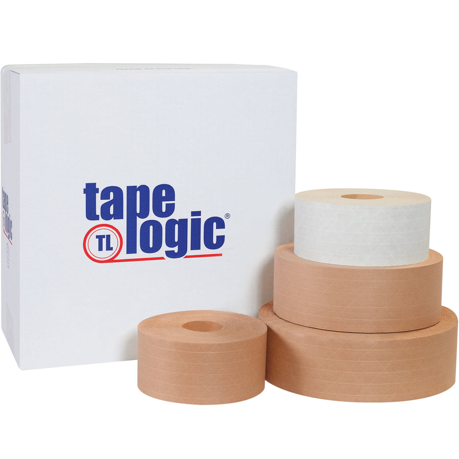 Tape Logic #7200 reinforced water activated tape delivers instant, tamper-evident bonds on all corrugated carton surfaces. The 72mm x 375' rolls feature strategically bonded fiberglass yarns for maximum strength and flexibility on corners and irregular surfaces. Case includes 8 rolls‚trusted by packing line supervisors for high-speed sealing operations.
