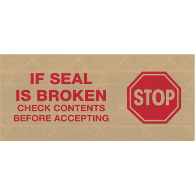 Alert handlers with this 3" x 450' fiberglass-reinforced water activated tape featuring critical 'Stop' messaging. Engineered for packing lines sealing 40-60 lb cartons, it forms a durable, tamper-evident bond that personnel and contents recognize instantly. Sold as a case of 10 rolls for consistent line performance.