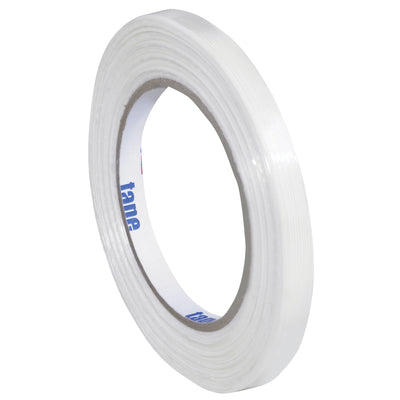 Professional-grade 3/8" x 60 yard strapping tape delivering 180 lb tensile strength for reliable carton sealing and bundling. This case of 96 rolls offers a cost-effective alternative to steel and poly strapping, with reinforced construction designed for demanding packing line operations. Compatible with standard tape dispensers for seamless integration into your sealing workflow.