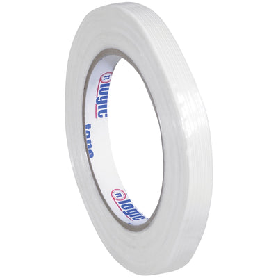 Heavy-duty reinforced strapping tape delivers 180 lb tensile strength for reliable carton sealing and bundling. Each case includes 12 rolls of 1/2" x 60 yds clear tape–a cost-effective alternative to steel and poly strapping that works seamlessly on standard dispensers.