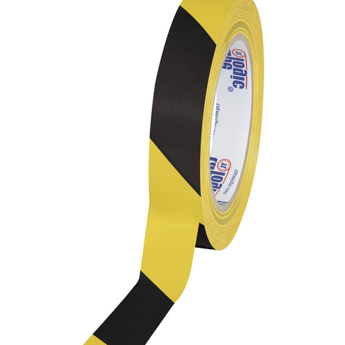 1 in x 36 yd 7.0 Mil Black/Yellow Striped Vinyl Safety Tape 3-Pack T91363PKBY