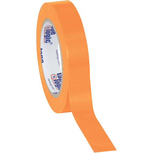 Heavy-duty 6.0 mil orange vinyl safety tape designed for hazard and biohazard marking on production floors and packing lines. Each case includes three 1
