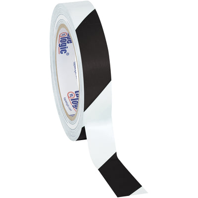 Industrial-grade 7.0 mil black/white striped vinyl safety tape resists oil, grease, moisture, and solvents for reliable boundary marking and housekeeping applications. Each case contains 48 rolls (1" x 36 yds.) for continuous packing line operation. Durable adhesion on standard dispenser equipment ensures efficient case sealing and floor marking without slippage.