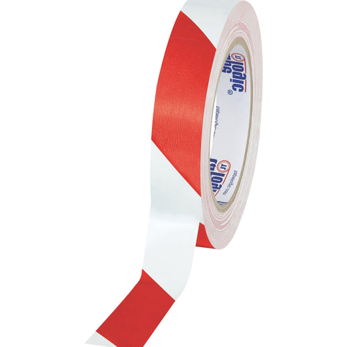 1 in x 36 yd 7.0 Mil Red/White Striped Vinyl Safety Tape 48/Case T9136RW
