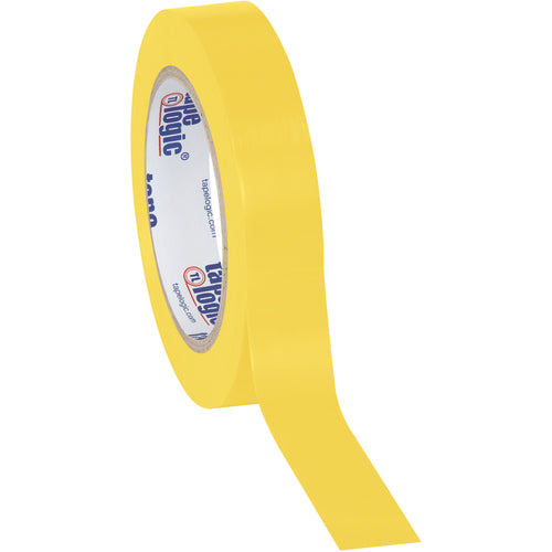 Industrial-grade yellow caution tape engineered for high-traffic packing lines and hazard marking. 6.0 mil solid vinyl construction resists oil, grease, moisture, and solvents. 48 rolls per case deliver consistent adhesion performance across dispensers and case sealing applications.