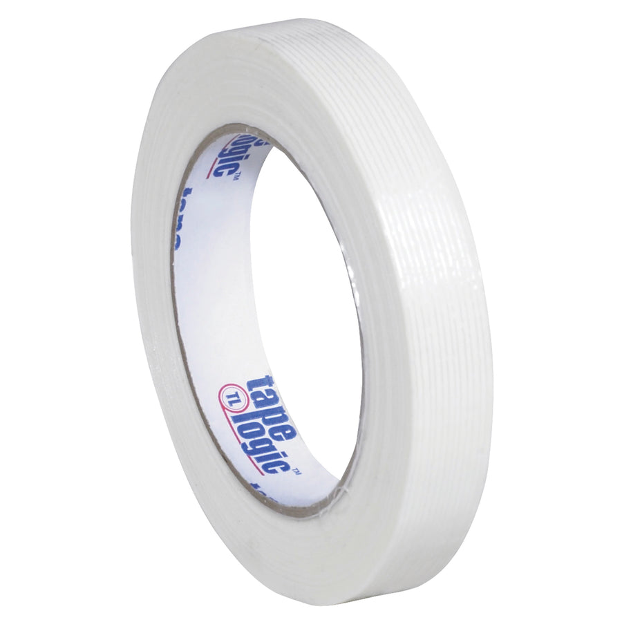 Tape Logic 1300 strapping tape delivers 110 lb tensile strength for reliable carton sealing and bundle bundling on your packing line. Each case includes 48 rolls of 3/4" x 60 yard tape with superior holding power that outperforms twine and glue closures. Clear adhesive core ensures compatibility with all standard tape dispensers.