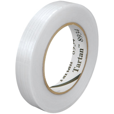Tartan™ 8934 filament tape delivers reliable adhesion for light-duty carton sealing and bundling with minimal operator rub-down. This 3/4" x 60 yds roll features 4.0 mil clear polypropylene backing reinforced with glass yarn filaments and synthetic rubber resin adhesive–engineered to stick fast to corrugated, plastics, and metals. Ships as case of 48 rolls.