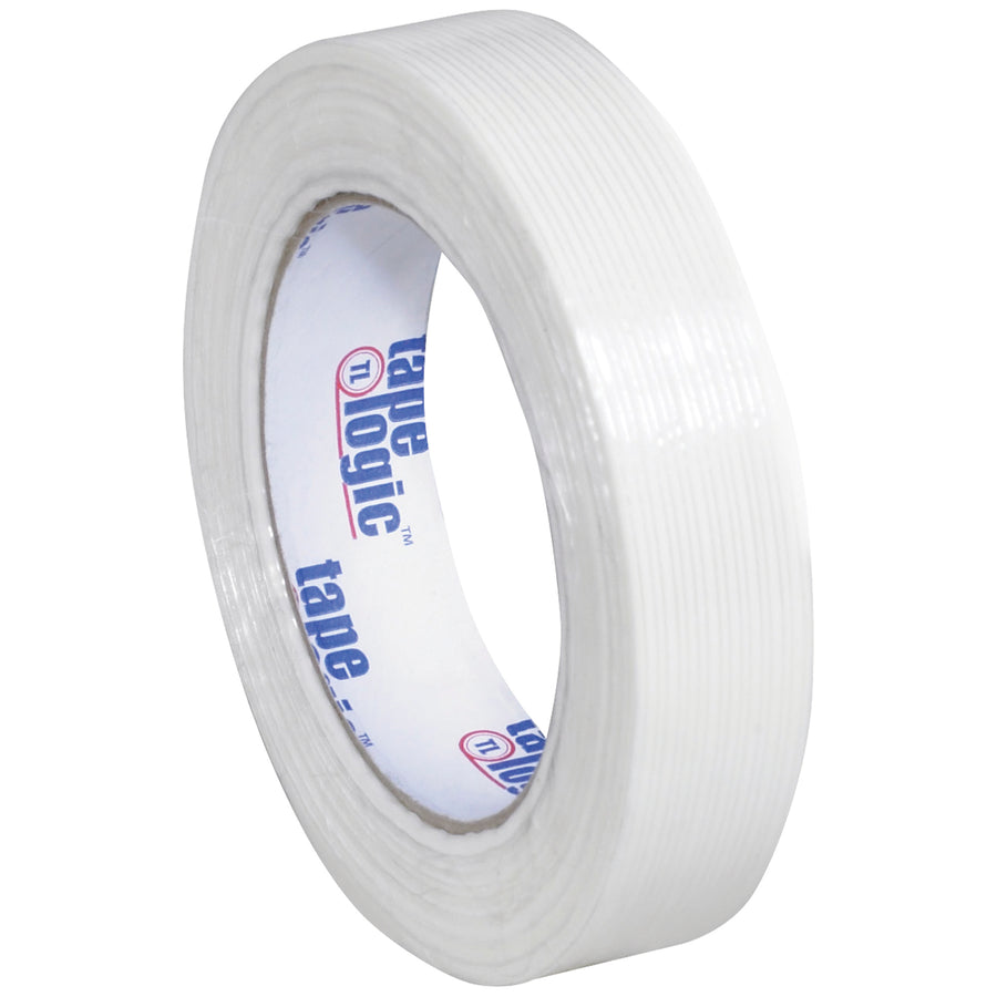 Tape Logic 1300 strapping tape delivers superior holding power compared to twine or glue closures for reliable case sealing. Each roll measures 1" x 60 yards with 110 lb tensile strength, sold as a convenient case of 36 rolls for high-volume packing operations.