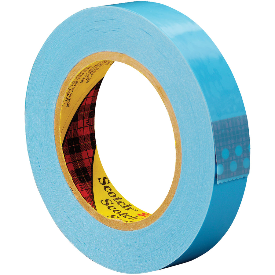 Scotch 8896 strapping tape delivers strong, stain-resistant adhesion on metal, plastic, and corrugated surfaces‚essential for reliable case sealing on high-speed packing lines. Each 1" x 60 yard roll features 4.6 mil polypropylene backing with synthetic rubber adhesive. Case of 12 rolls ready to load into your tape dispenser.