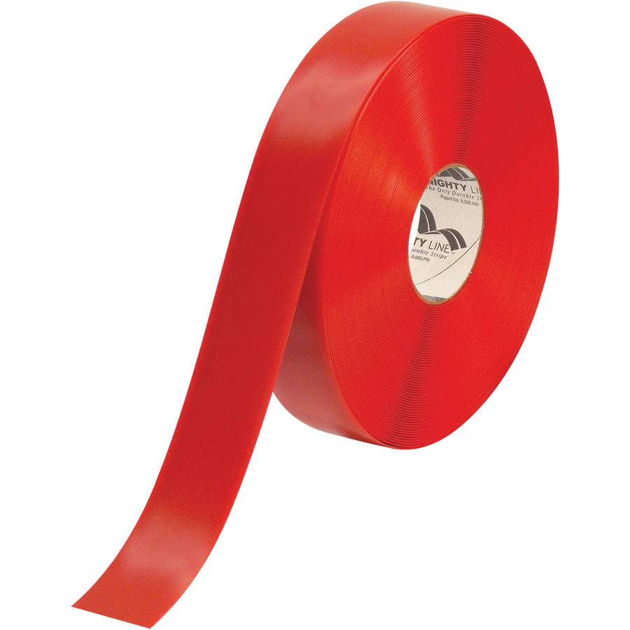Mighty Line™ Deluxe Safety Tape in 2" x 100' delivers 60 Mil PVC durability for high-traffic warehouse floors. Beveled edges prevent tearing by equipment, and the tape removes cleanly without residue–no paint prep needed. One case, maximum floor safety.