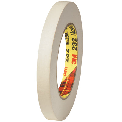 1/4" x 60 yds 3M 232 Masking Tape 6.3 Mil - Clean Removal, Case of 144
