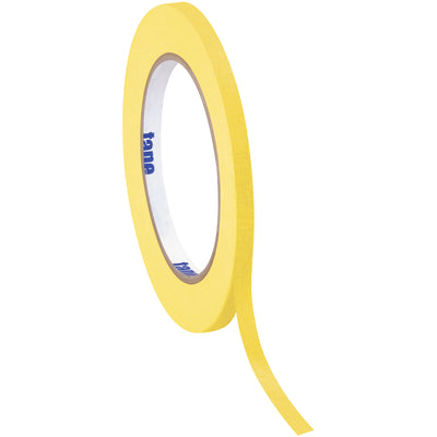 Reliable 4.9 mil yellow masking tape engineered for packing line labeling and color-coding applications. Each case contains 12 rolls of 1/2" x 60 yard crepe paper tape, designed to perform consistently on dispenser equipment in medium-temperature industrial environments. Fast-stick adhesion reduces labeling time and ensures professional, consistent results across your workflow.