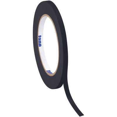 Tape Logic black masking tape delivers reliable adhesion for labeling, coding, and case sealing in high-speed packing lines. 1/2" width x 60 yards, 4.9 mil crepe paper construction rated for medium temperature applications. Buy by the case (72 rolls)‚stock your line for consistent performance.