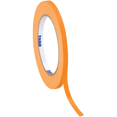Tape Logic orange masking tape delivers reliable adhesion and easy dispensing on standard tape machines. 1/2" width  60 yards, 4.9 mil crepe paper construction per roll, sold by the case of 72. Designed for medium temperature applications and labeling in high-volume packing lines.