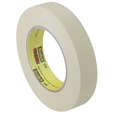 Industrial-grade 3M 234 general purpose masking tape engineered for production lines requiring clean paint lines and reliable adhesion on powder coated and stainless steel surfaces. 5.9 mil crepe paper backing with rubber adhesive withstands temperatures up to 250°F for 30 minutes. Sold as case of 72 rolls–the standard pack size for continuous packing operations.