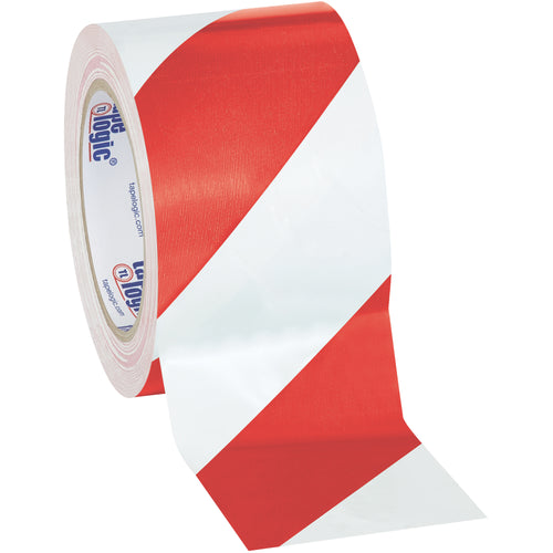 Heavy-duty 7.0 mil vinyl safety tape marks fire hazards, equipment boundaries, and danger zones on your packing line. Each roll delivers 36 yards of red/white striped coverage that resists oil, grease, moisture, and scuffs. Case of 3 rolls ships fast.