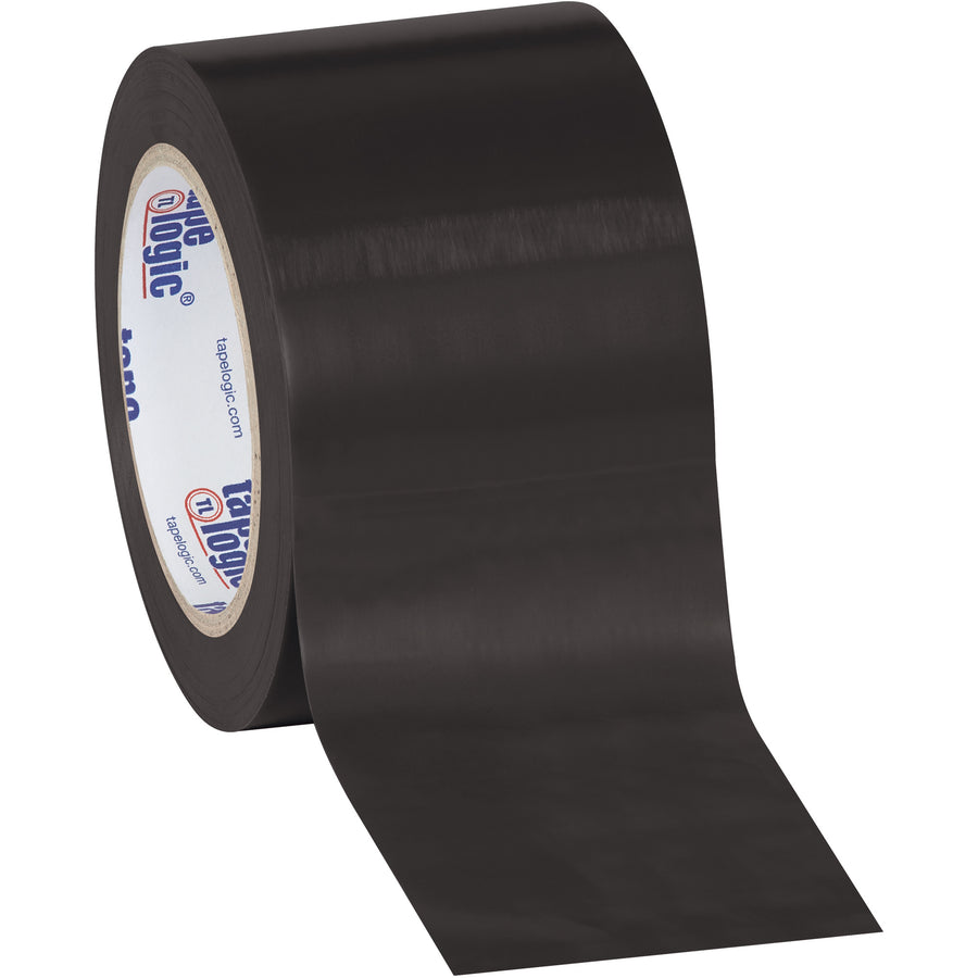 Industrial-grade black vinyl safety tape engineered for high-speed packing lines. This 6.0 mil solid vinyl tape resists oil, grease, moisture, and solvents‚keeping your case seals intact and your line running clean. 3" x 36 yards per roll, 16 rolls per case.