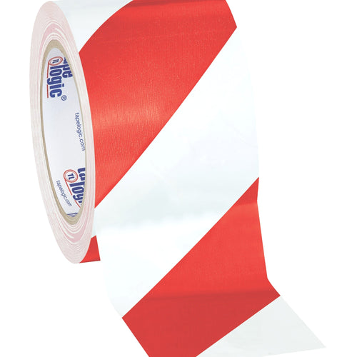 3 in x 36 yd 7.0 Mil Red/White Striped Vinyl Safety Tape 16/Case T9336RW