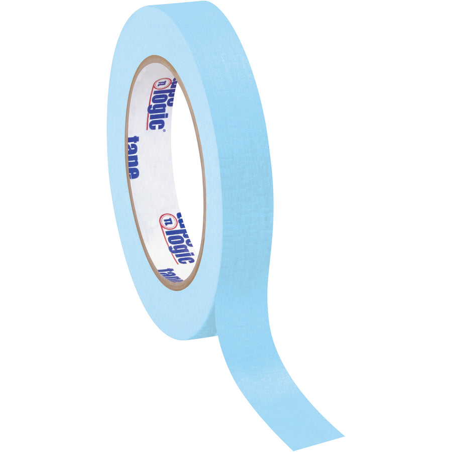Light blue masking tape designed for fast labeling and color-coding on packing lines and in warehouse environments. Each roll delivers 60 yards of 4.9 mil crepe paper tape with reliable adhesion for medium-temperature applications. Buy by the case of 12 rolls to stock your operation with consistent, professional-grade Tape Logic brand protection.