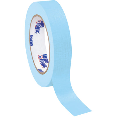 Tape Logic light blue colored masking tape delivers reliable adhesion for labeling, coding, and medium-temperature industrial applications. Each roll measures 1" x 60 yards with 4.9 mil crepe paper construction, sold as a convenient case of 12 rolls for high-volume packing lines.