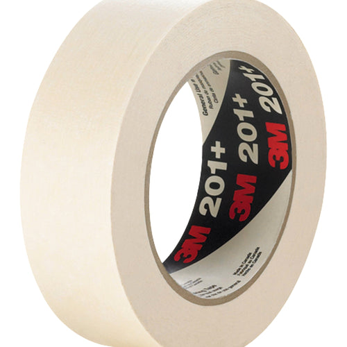 1 in x 60 yd Crepe Paper 3M 201+ Masking Tape 36/Case T935201