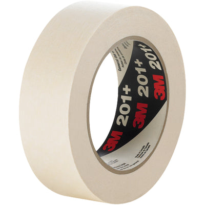 3M 201+ masking tape delivers reliable adhesion and easy removal for bundling, labeling, and case sealing operations. Crepe paper backing with rubber-based adhesive withstands up to 200°F for 30 minutes. Case of 36 rolls (1" x 60 yds each) keeps your packing line supplied and productive.