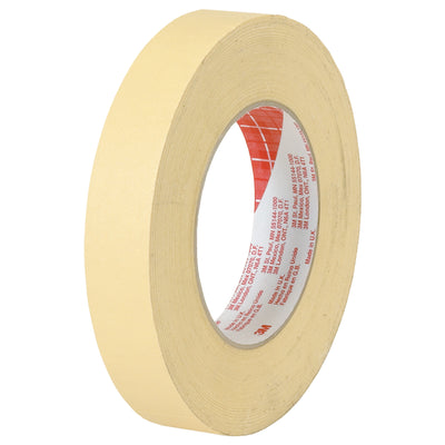 3M 2380 masking tape is engineered for packing lines and industrial paint applications where precision matters. Each case includes 36 rolls of 1" x 60 yds tape with 7.5 mil crepe construction, heat-resistant saturant, and 39 oz/in adhesion to steel for reliable case sealing and core compatibility with standard dispensers.