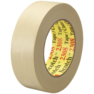 Industrial-grade 3M 2308 masking tape delivers superior paint line definition with 5.5 mil heavy-weight crepe backing and instant rubber adhesion. Each case includes 24 rolls (1.5" x 60 yards), designed for automotive trim painting and irregular surfaces. Temperature-rated to 250°F for 30 minutes–built for demanding packing line operations.