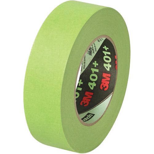 Professional-grade 3M 401+ masking tape delivers sharp paint lines and superior adhesion for high-performance industrial painting applications. This 6.7mil crepe paper tape with natural/synthetic rubber blend removes cleanly in one piece with zero residue. Case includes 8 rolls of 1.5