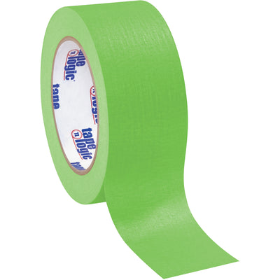 Tape Logic light green colored masking tape delivers consistent adhesion for labeling, coding, and case sealing on packing lines. Each roll measures 2" x 60 yards with 4.9 mil crepe paper construction rated for medium-temperature applications. Order a full case of 12 rolls for dependable inventory and predictable line performance.