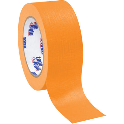 Tape Logic 2" x 60 yds orange masking tape delivers reliable adhesion and clean removal for packing line labeling and case sealing. 4.9 mil crepe paper construction rated for medium-temperature applications. Buy by the case (12 rolls) and reduce tape changeover downtime.
